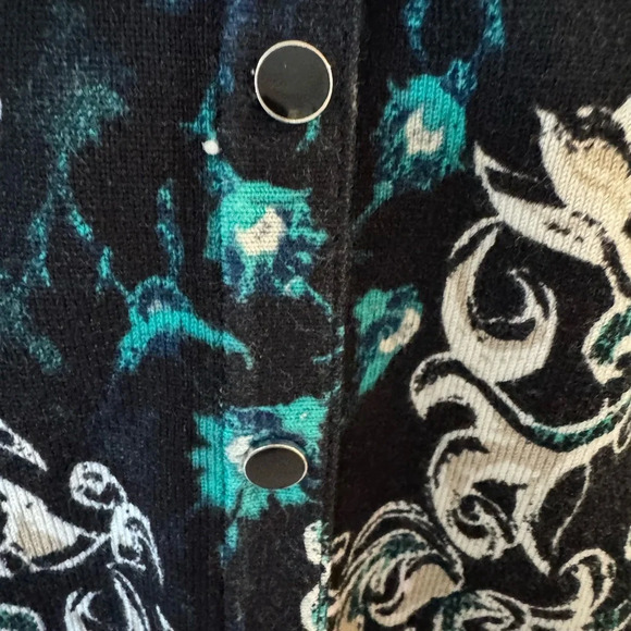 White House Black Market Black and Teal sweater Size L - Picture 8 of 10